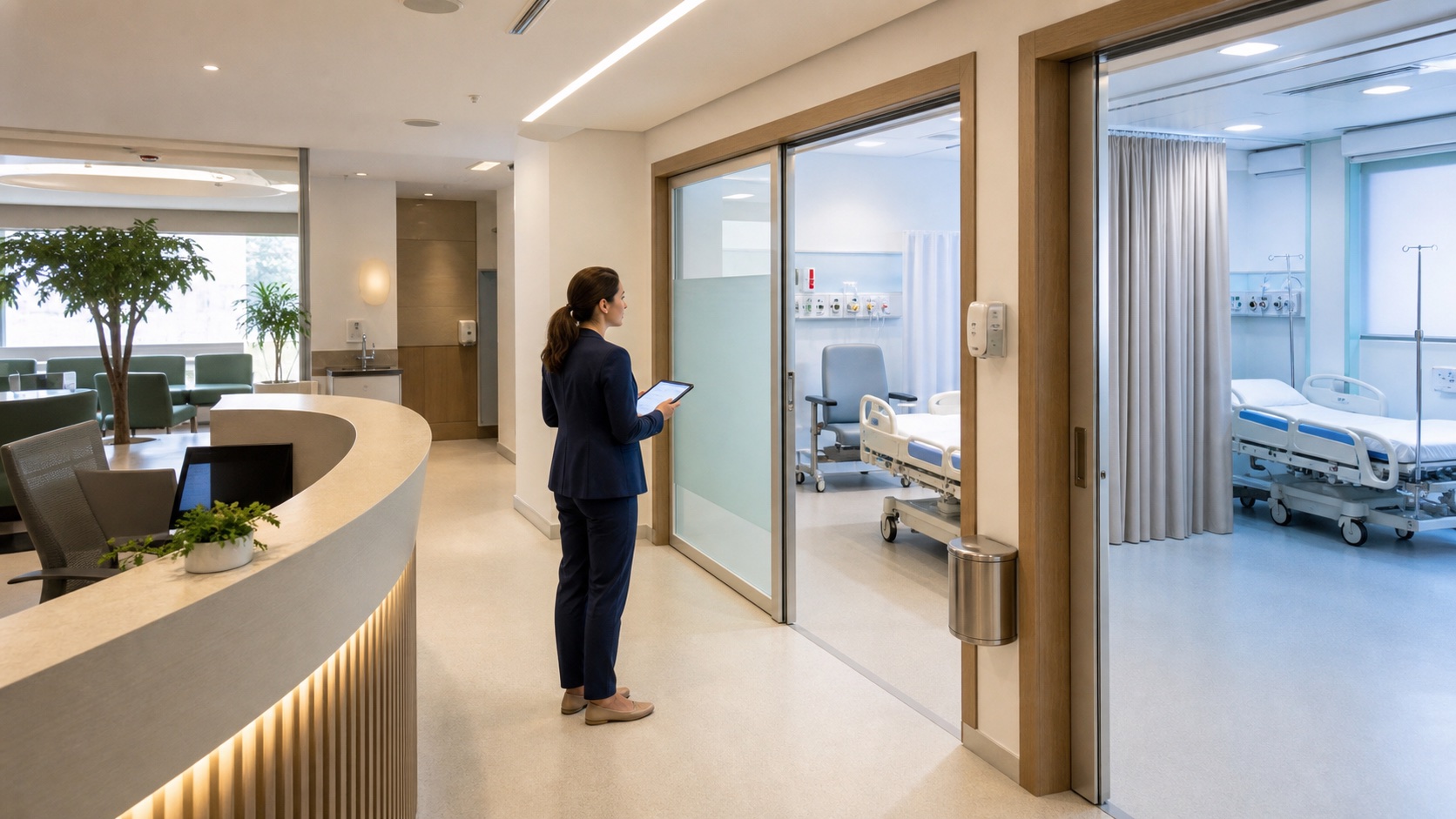 Profissional confere estrutura de hospital-dia em Guarulhos